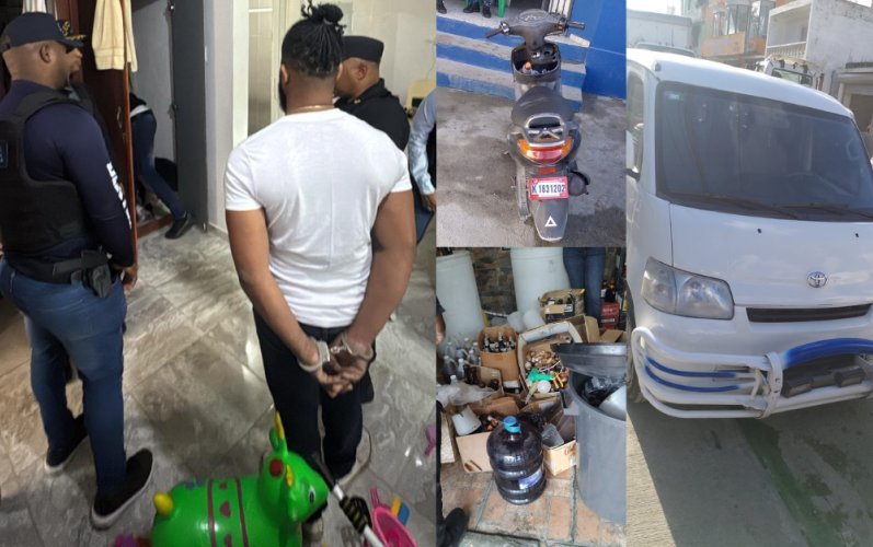 Arrestan a hombre por presunta falsificación de bebidas alcohólicas en Santo Domingo Oeste