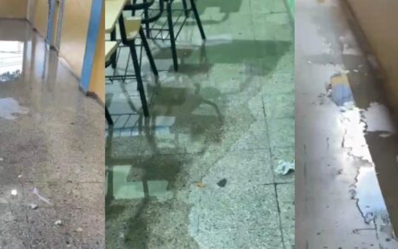 Denuncian deterioro y filtraciones en escuela de Santiago Oeste
