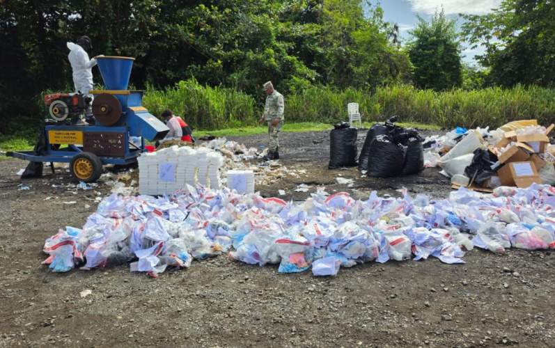 Inacif destruye más de 960 kilogramos de drogas incautadas en operativos recientes